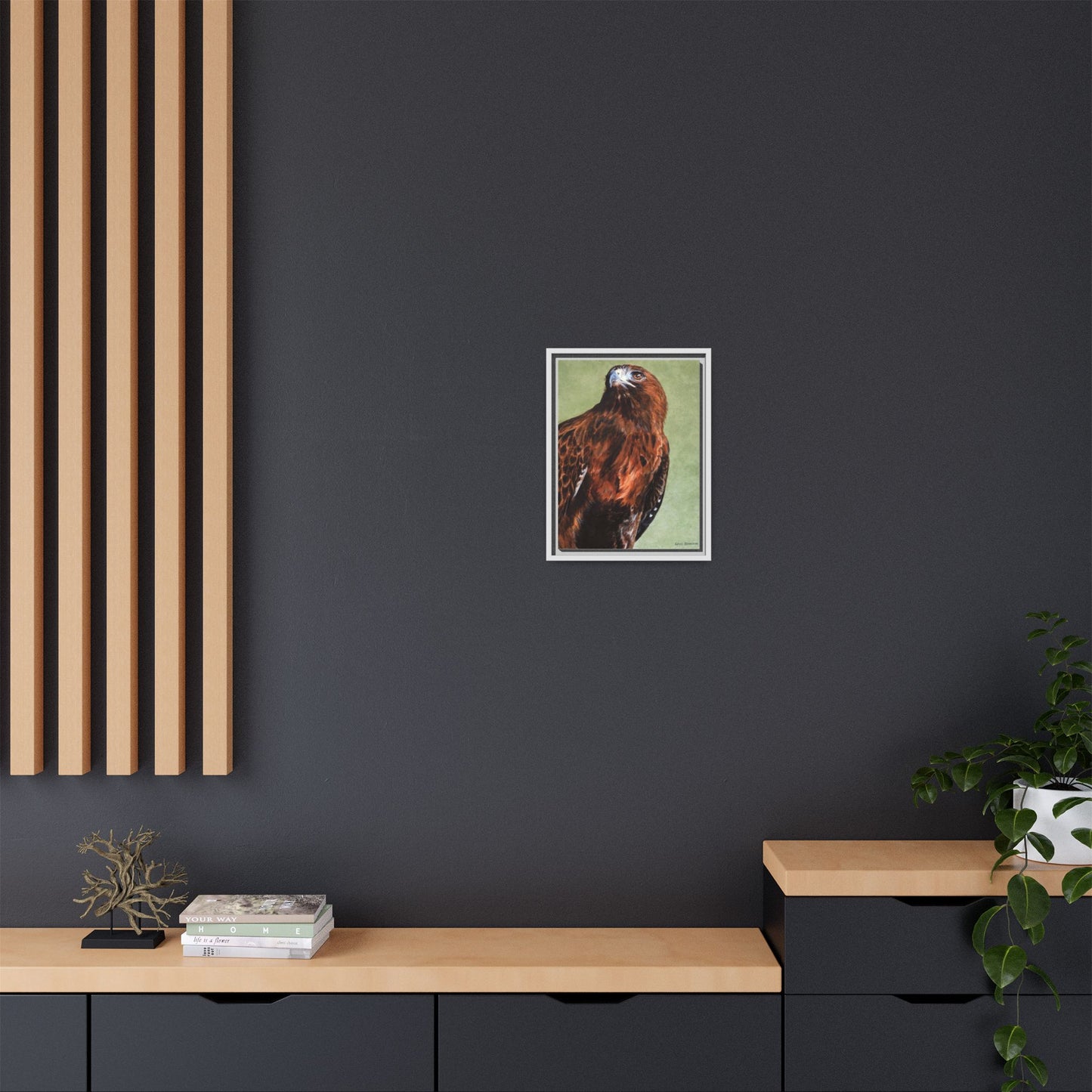 Hunter~Red-Tailed Hawk~Framed Canvas Print~12"x16"