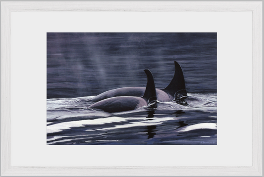 11 " x 17" Archival Ink Print with Oak Frame and Matt-Ready to Hang!