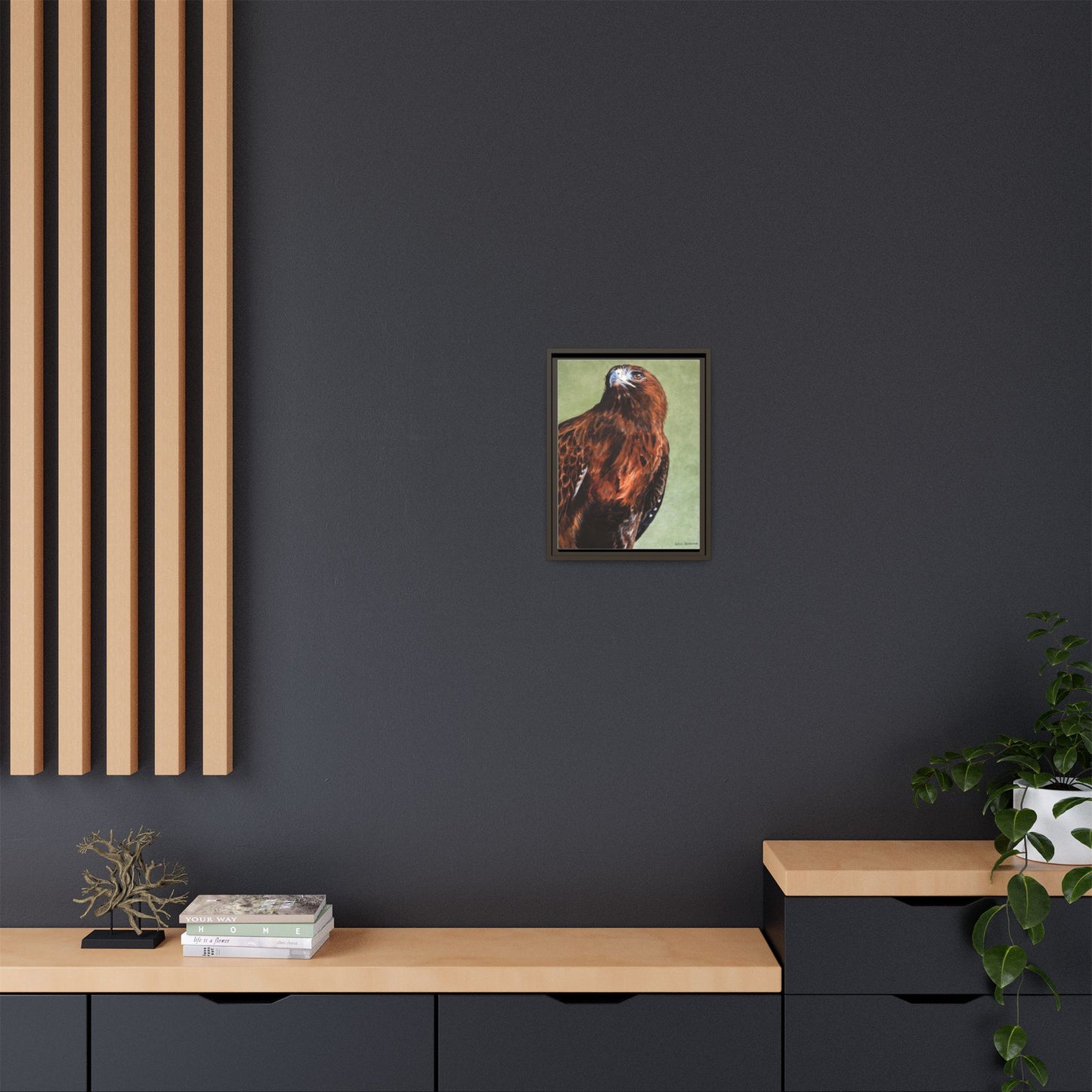 Hunter~Red-Tailed Hawk~Framed Canvas Print~12"x16"