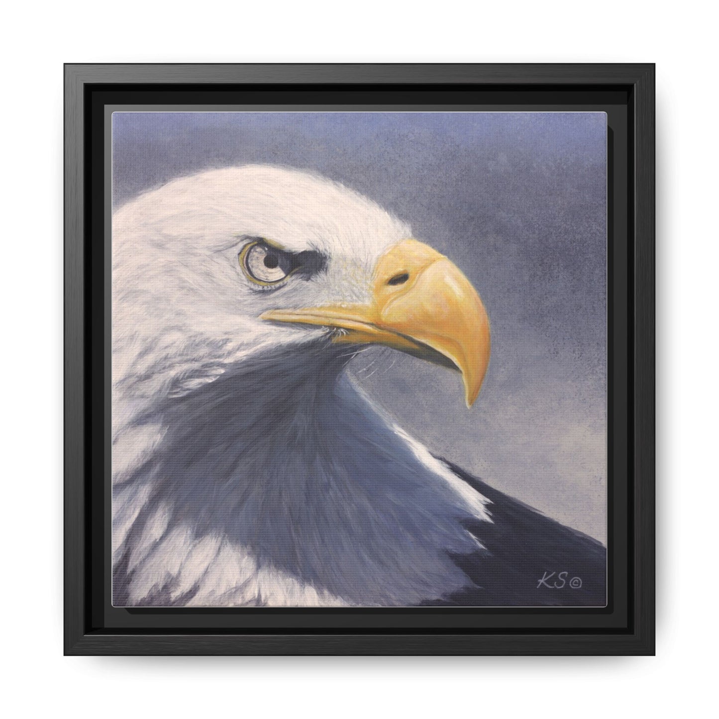 Framed Matte Canvas Eagle Portrait — Bald Eagle Wall Art