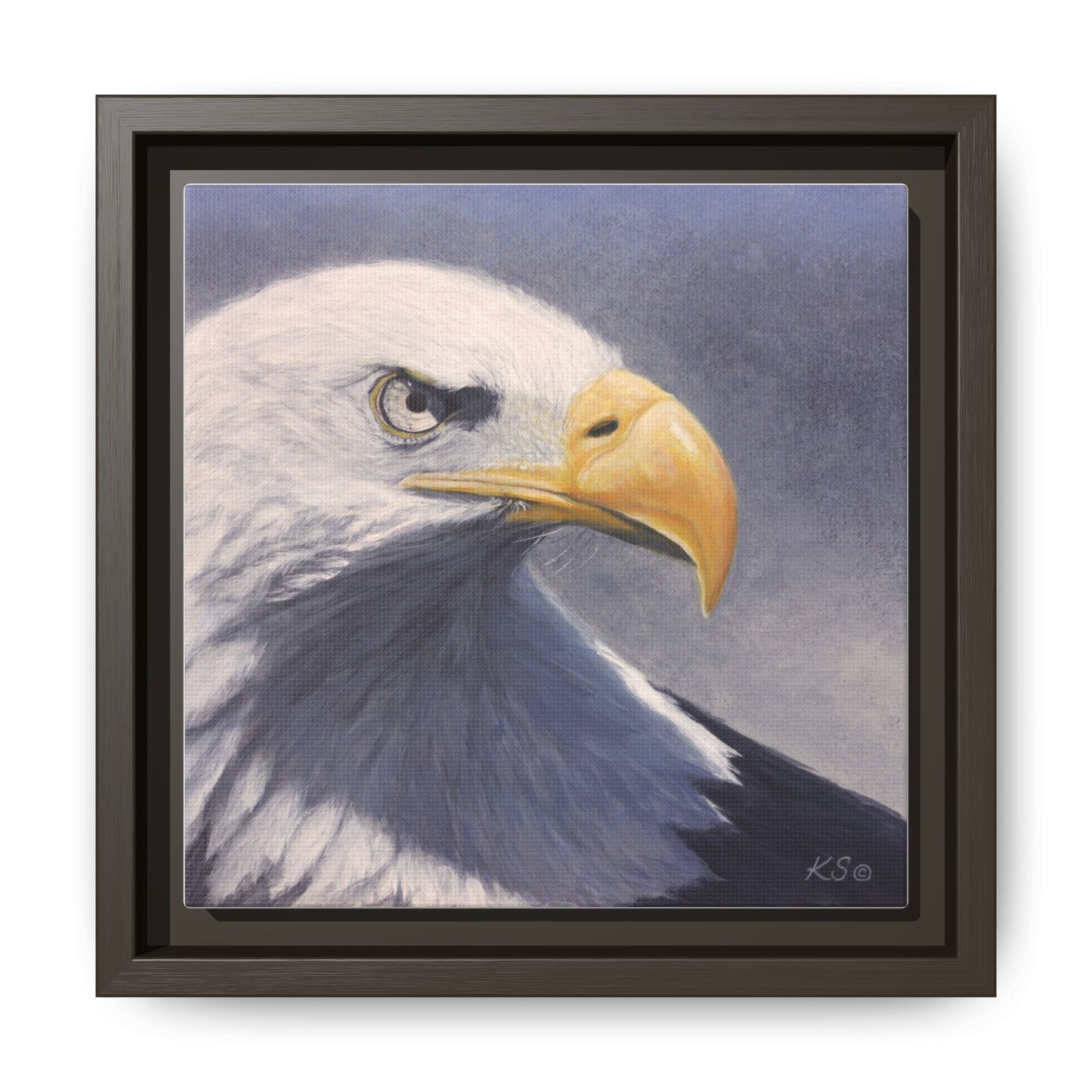 Framed Matte Canvas Eagle Portrait — Bald Eagle Wall Art
