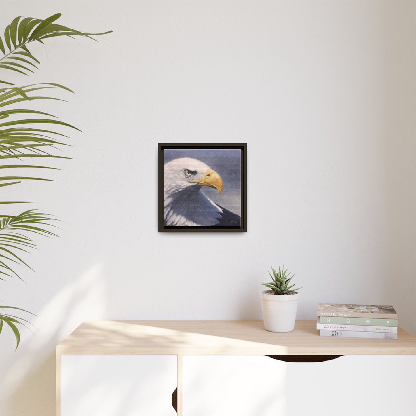 Framed Matte Canvas Eagle Portrait — Bald Eagle Wall Art