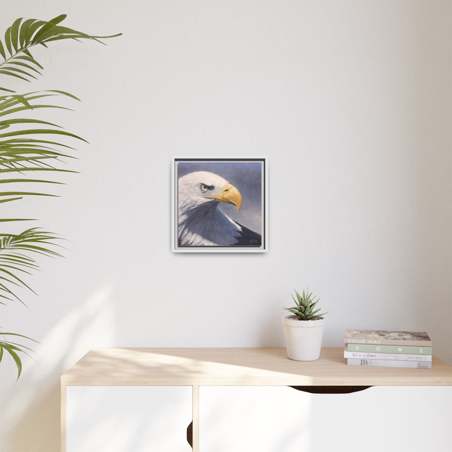Framed Matte Canvas Eagle Portrait — Bald Eagle Wall Art