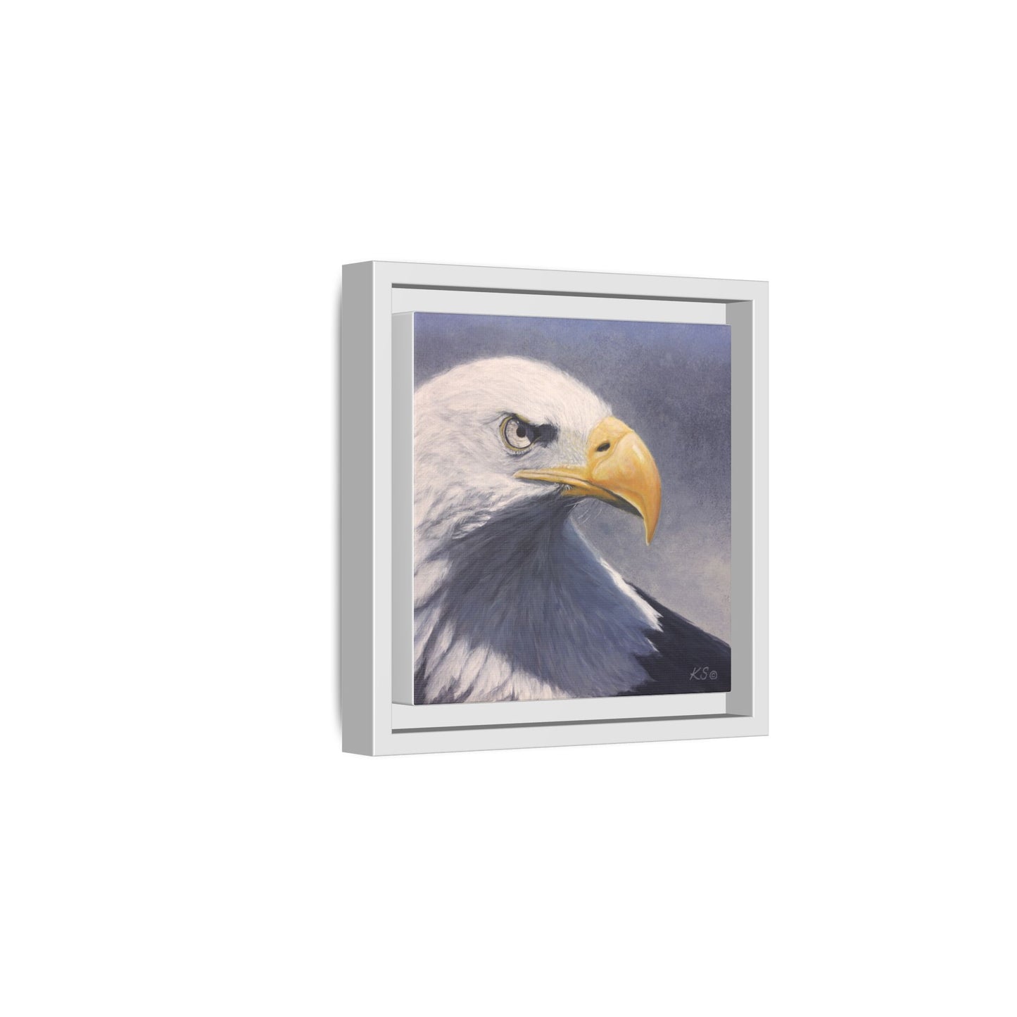Framed Matte Canvas Eagle Portrait — Bald Eagle Wall Art