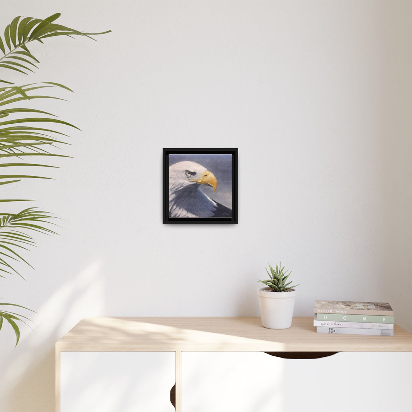 Framed Matte Canvas Eagle Portrait — Bald Eagle Wall Art