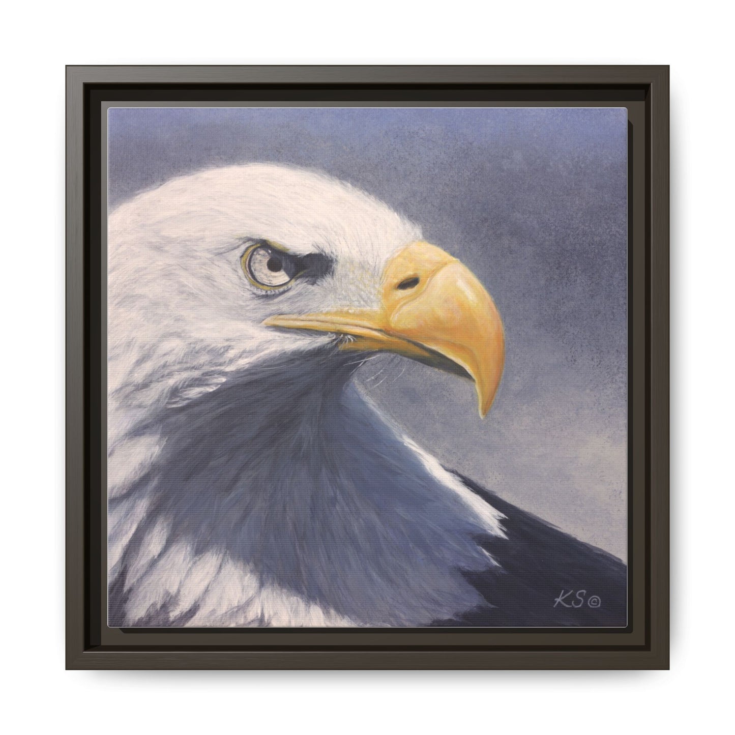 Framed Matte Canvas Eagle Portrait — Bald Eagle Wall Art