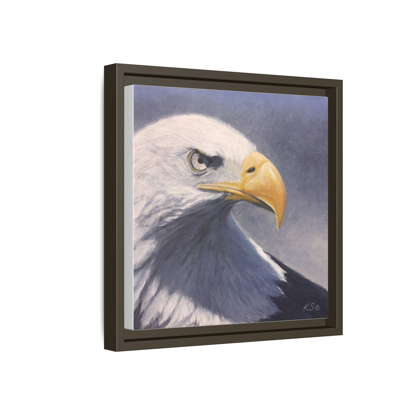 Framed Matte Canvas Eagle Portrait — Bald Eagle Wall Art