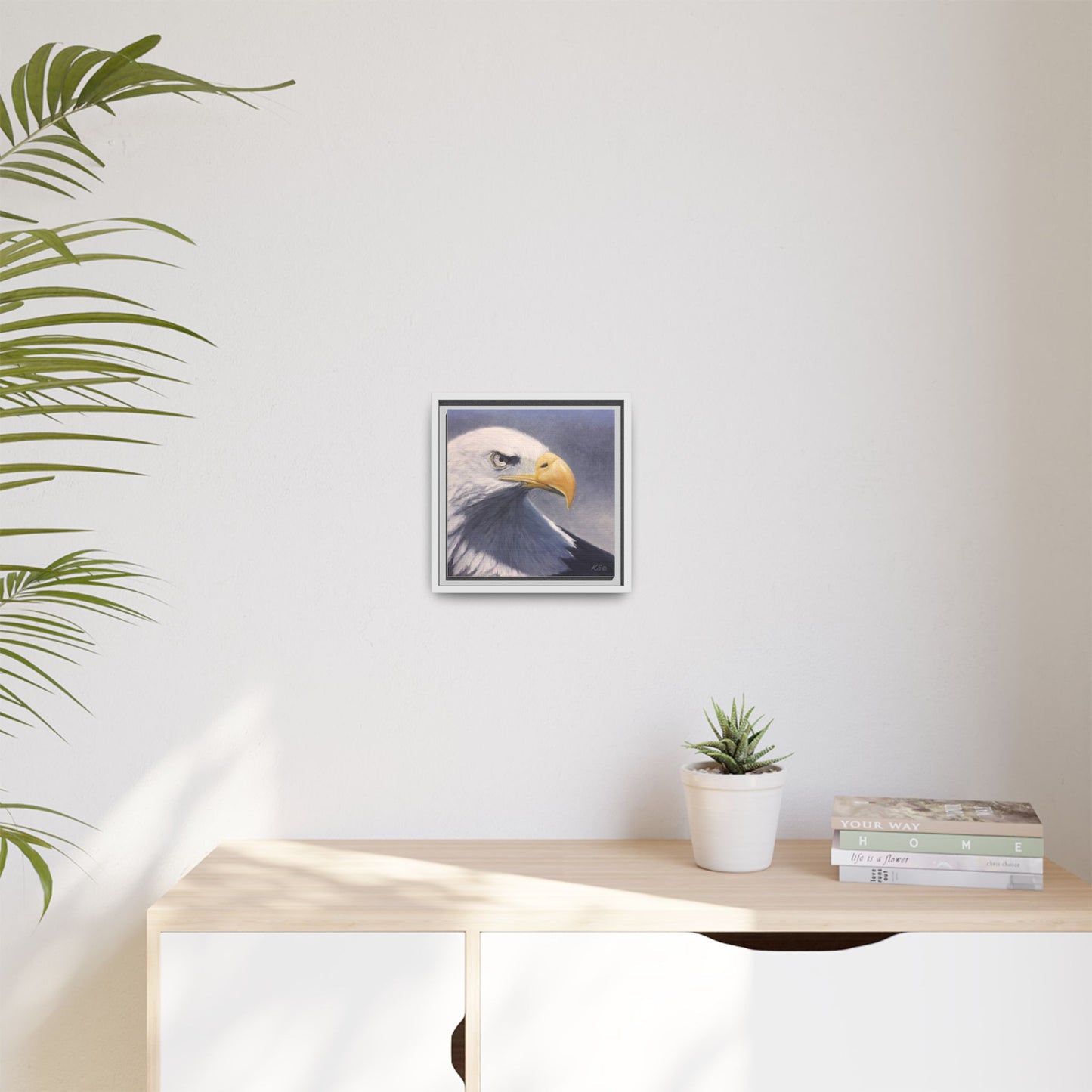 Framed Matte Canvas Eagle Portrait — Bald Eagle Wall Art