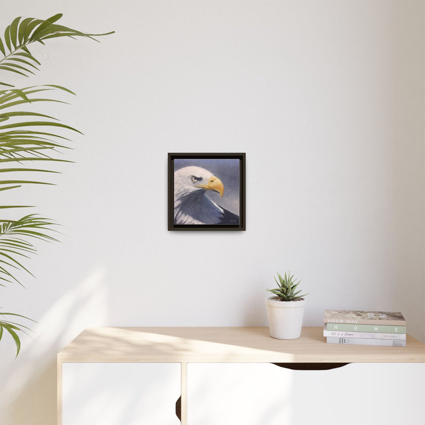 Framed Matte Canvas Eagle Portrait — Bald Eagle Wall Art