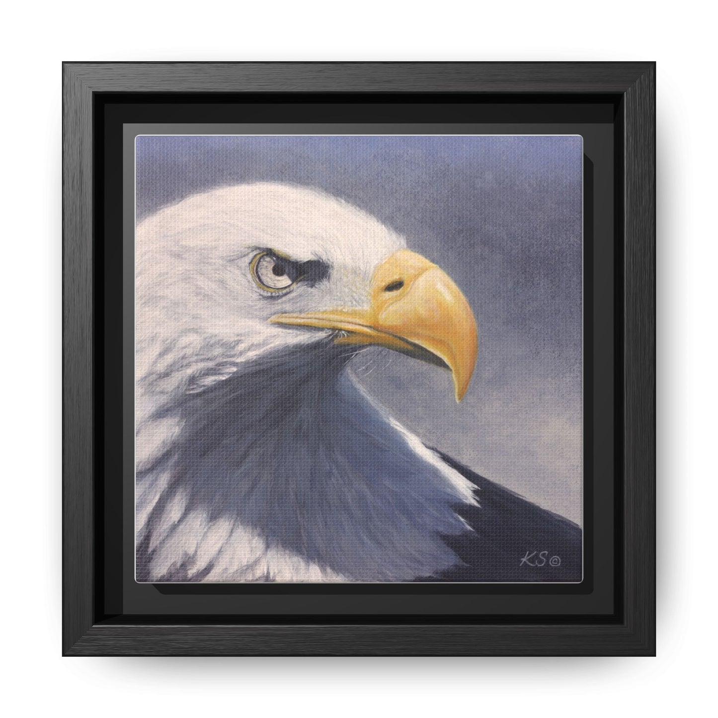 Framed Matte Canvas Eagle Portrait — Bald Eagle Wall Art