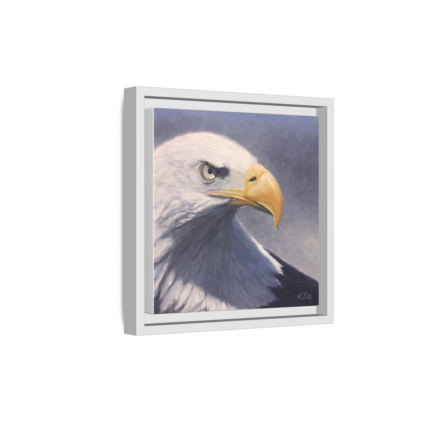 Framed Matte Canvas Eagle Portrait — Bald Eagle Wall Art