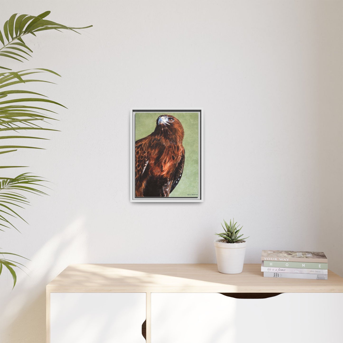 Hunter~Red-Tailed Hawk~Framed Canvas Print~12"x16"