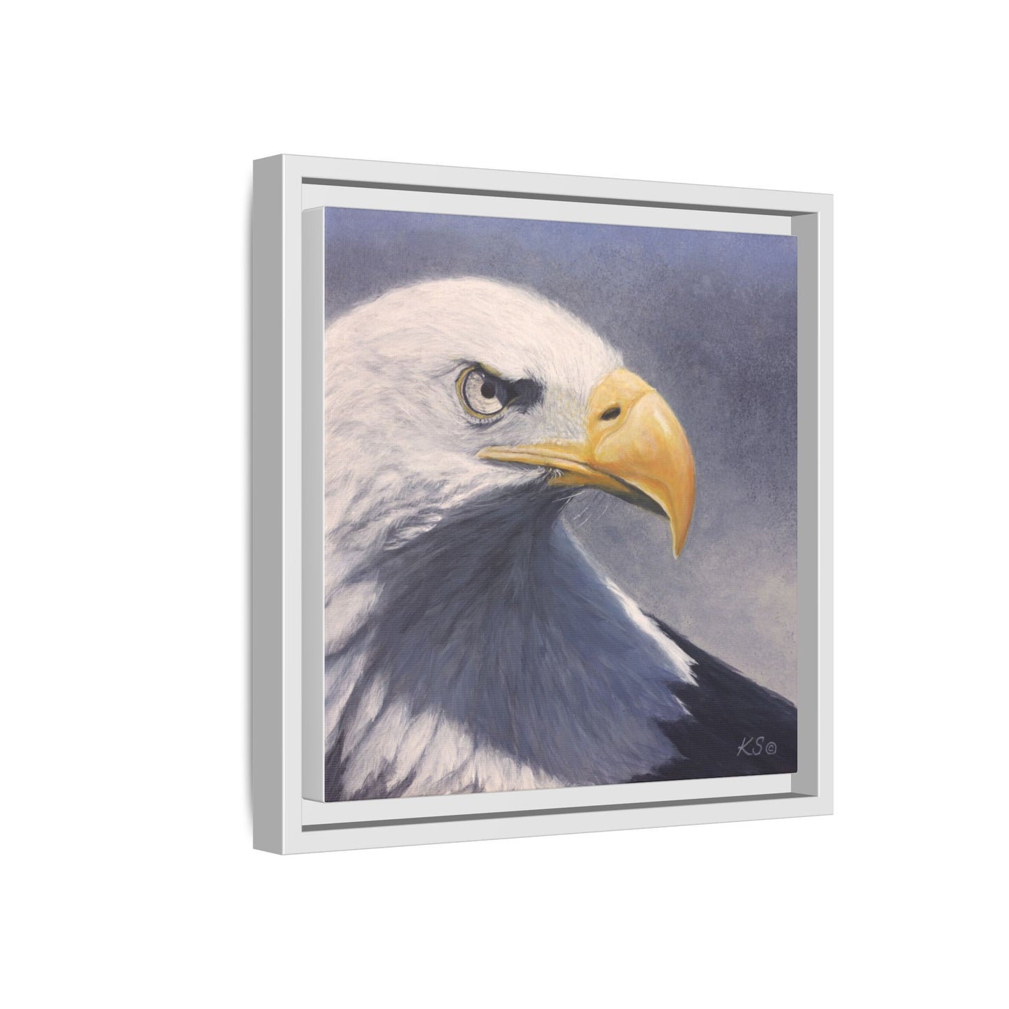 Framed Matte Canvas Eagle Portrait — Bald Eagle Wall Art