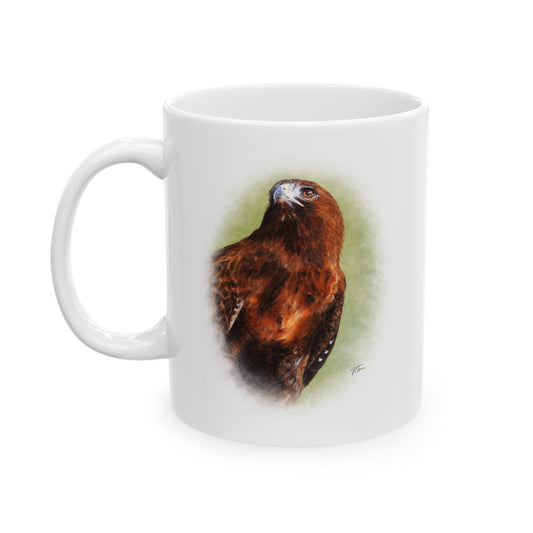 Hunter the Red-Tailed Hawk Ceramic Mug (11oz, 15oz)
