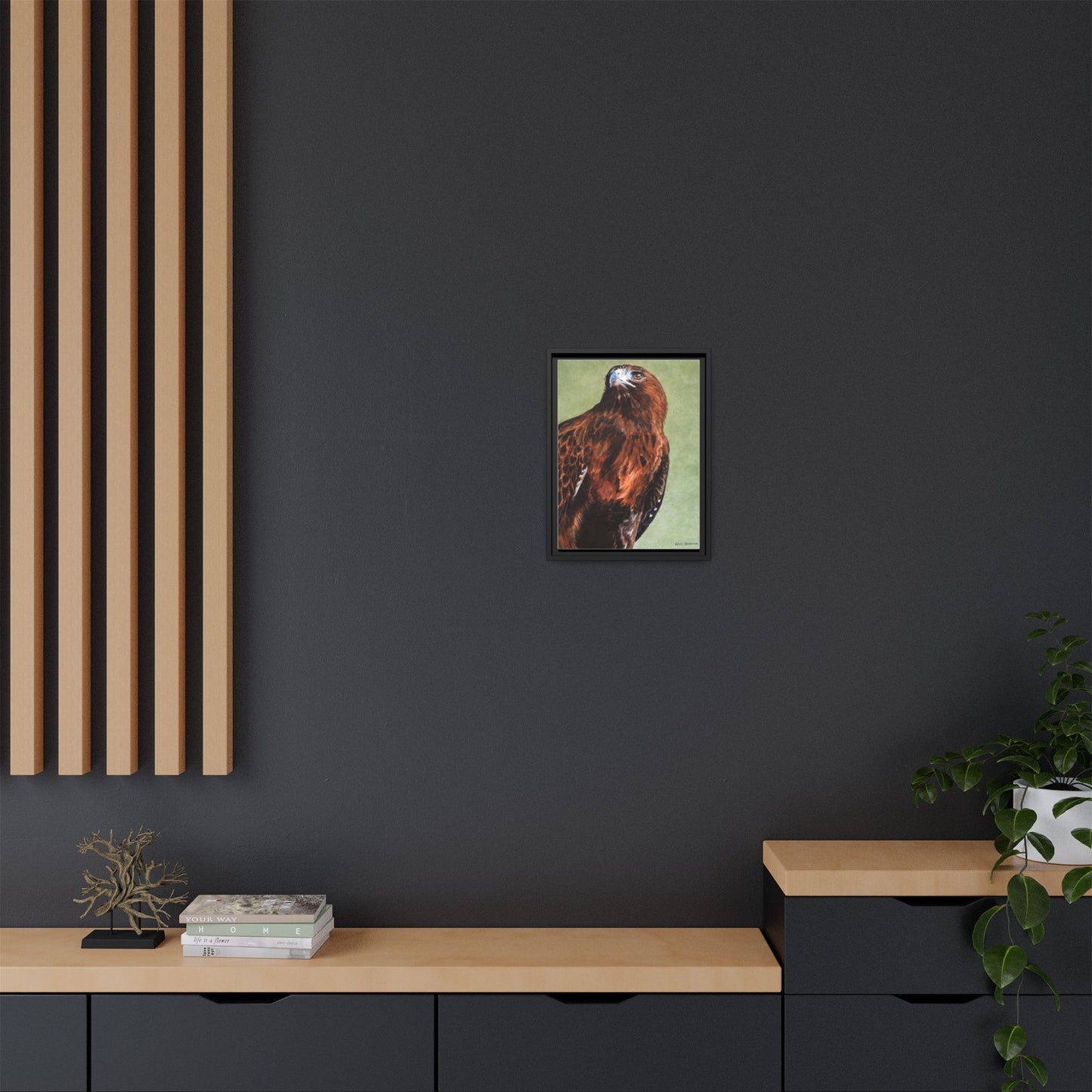 Hunter~Red-Tailed Hawk~Framed Canvas Print~12"x16"