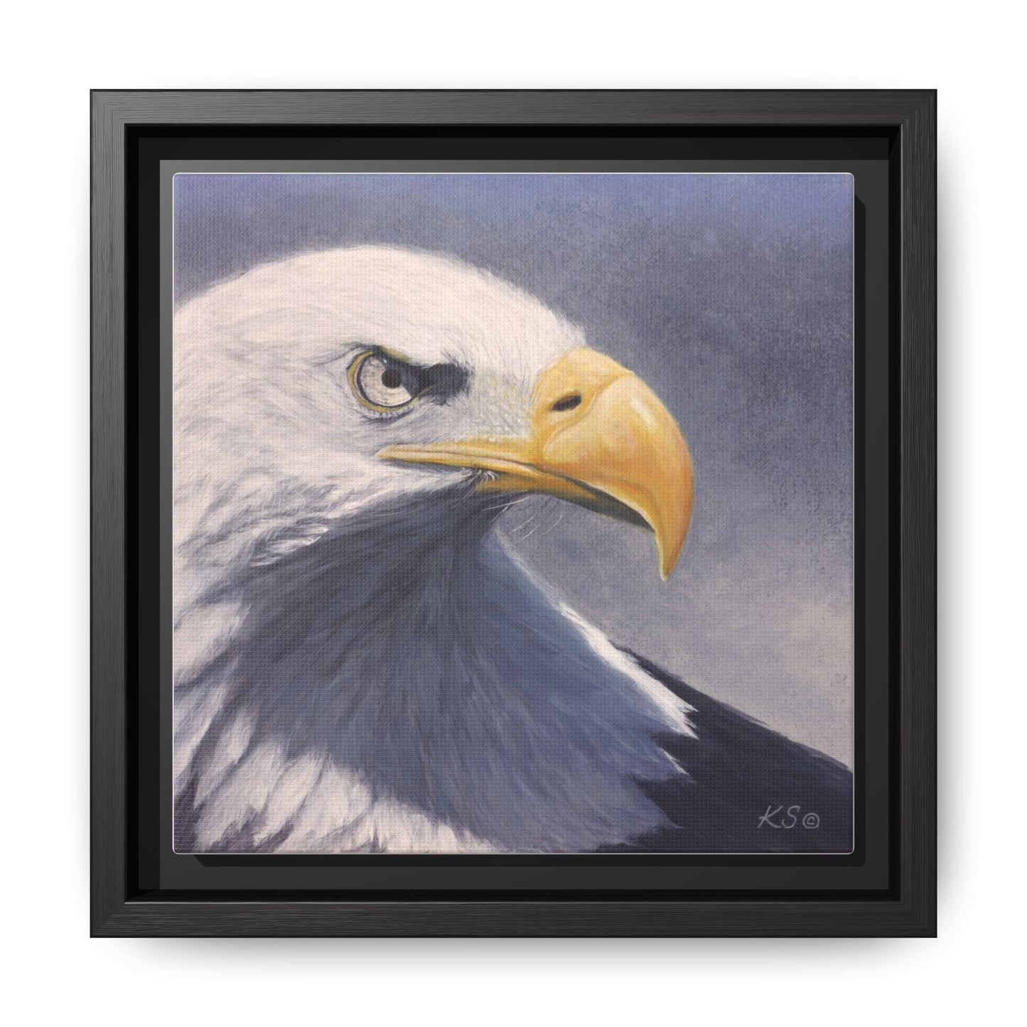Framed Matte Canvas Eagle Portrait — Bald Eagle Wall Art