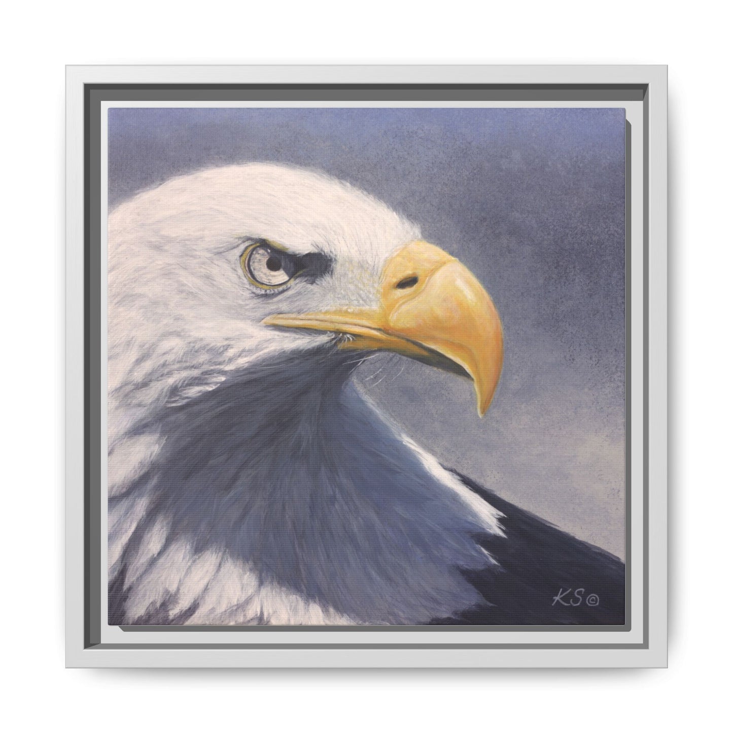 Framed Matte Canvas Eagle Portrait — Bald Eagle Wall Art
