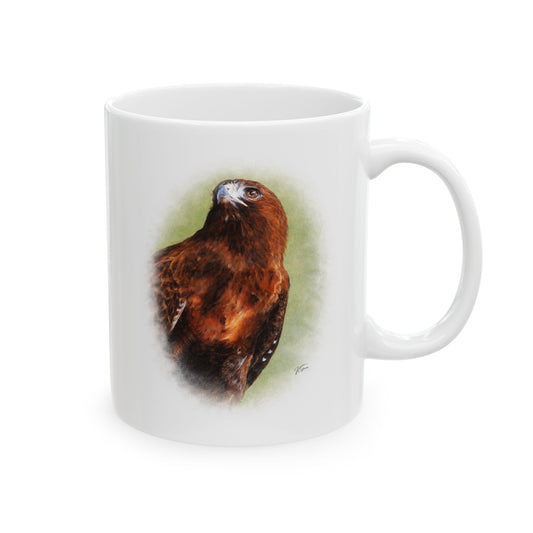 Hunter the Red-Tailed Hawk Ceramic Mug (11oz, 15oz)